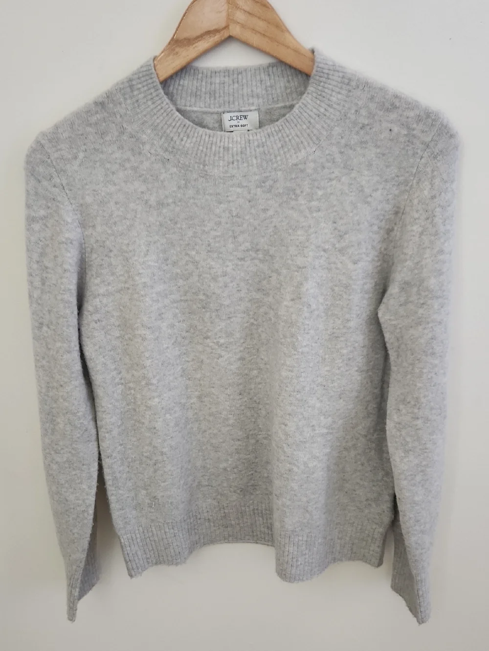 J. Crew Extra Soft Wool Blend Light Gray Crewneck Sweater Small